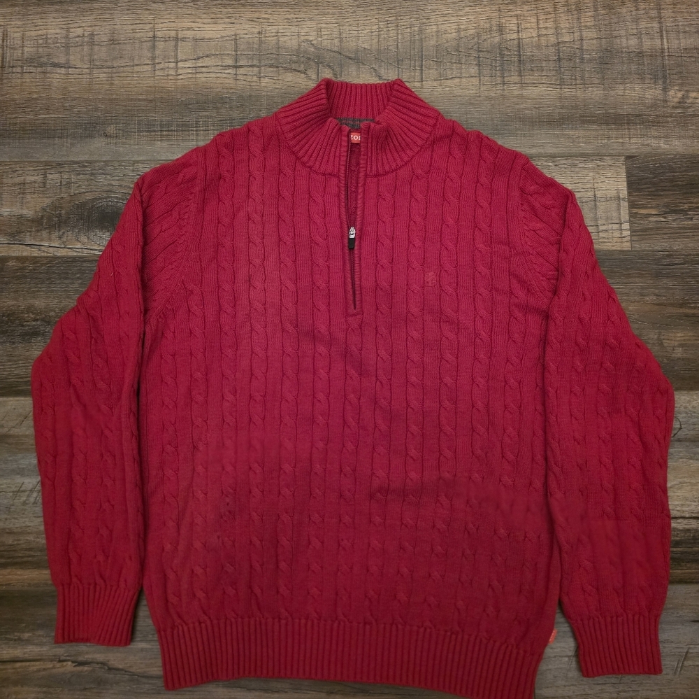 Izod Red Cable Knit Men's Sweater